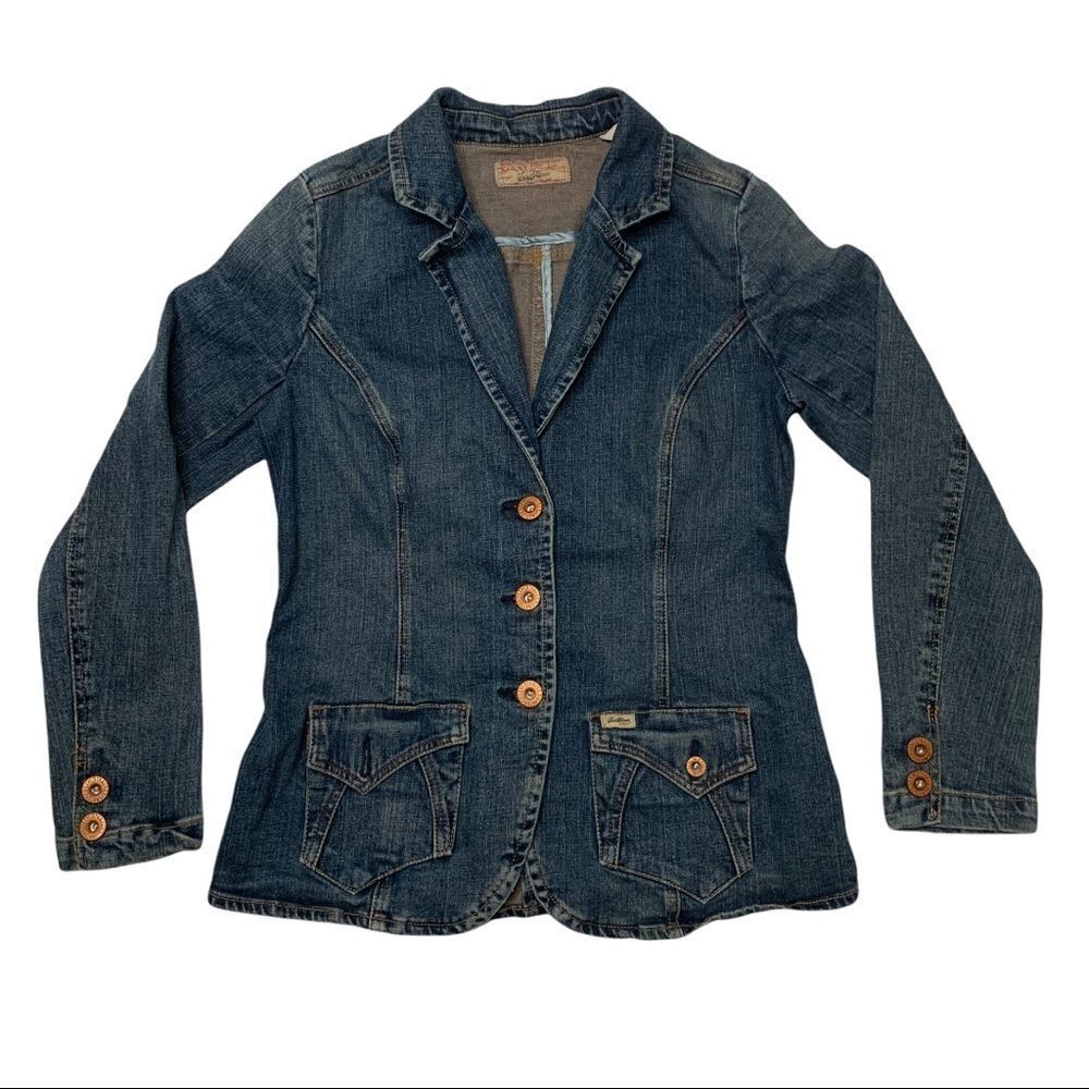Levi Strauss Signature Women's Dark Blue Denim Jean Jacket  SZ M